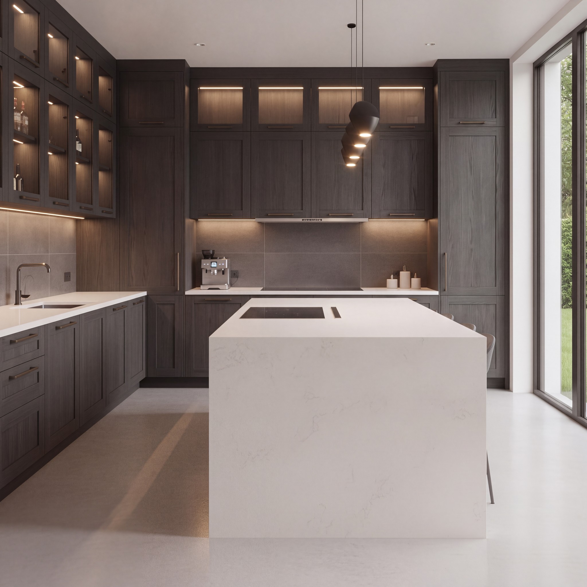 Contemporary kitchen with Kore Quartz