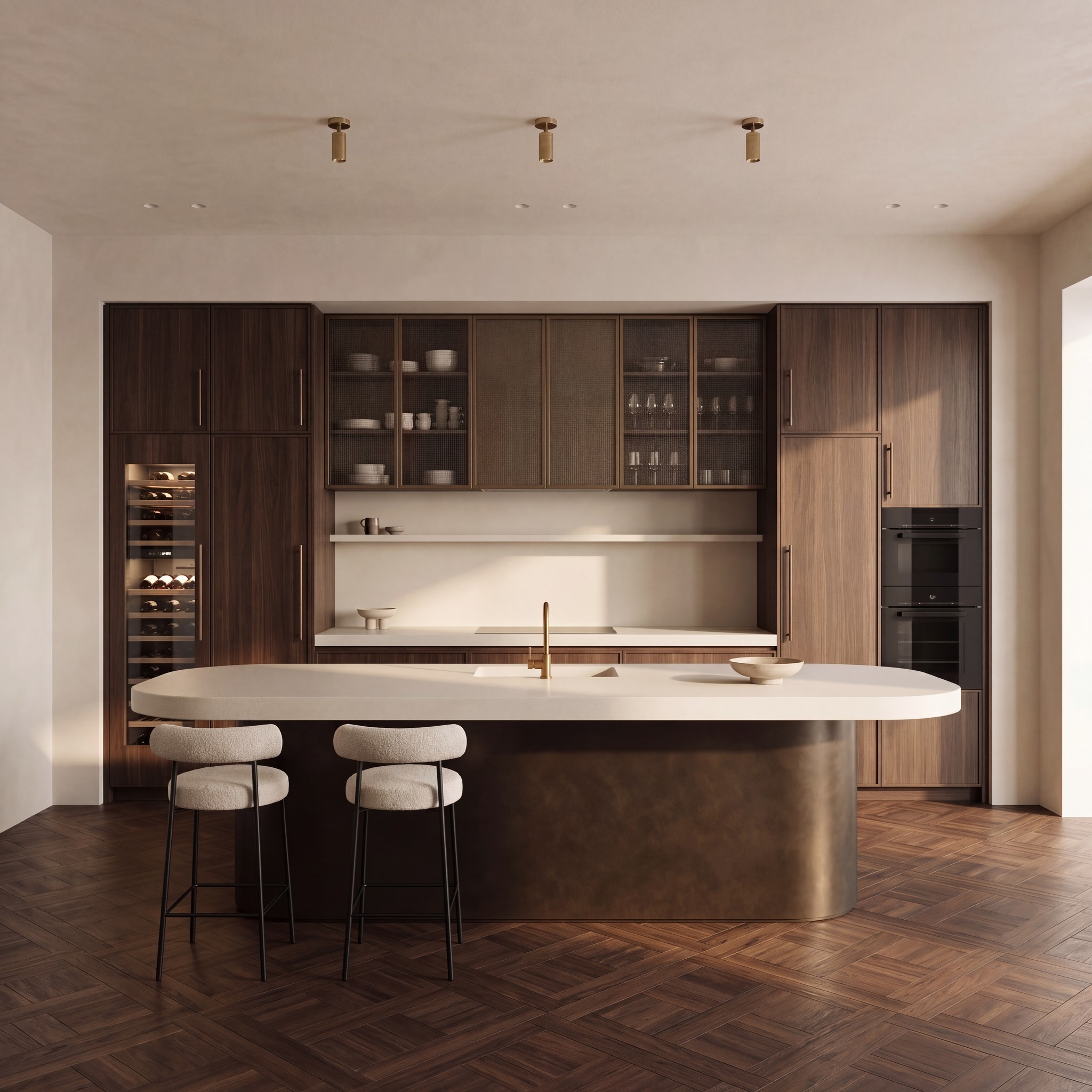 Warm minimal kitchen with Kore Quartz